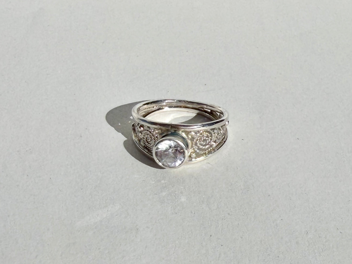 Filigree Collet Ring