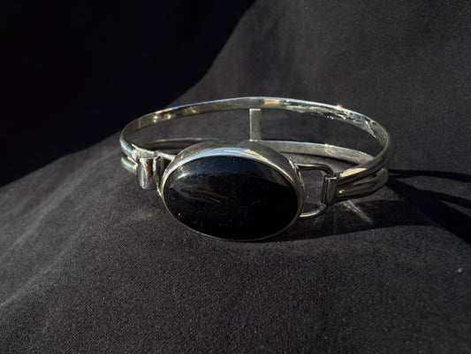 Black Moonstone Torque Bangle