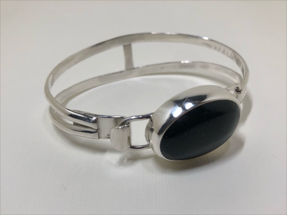 Black Moonstone Torque Bangle