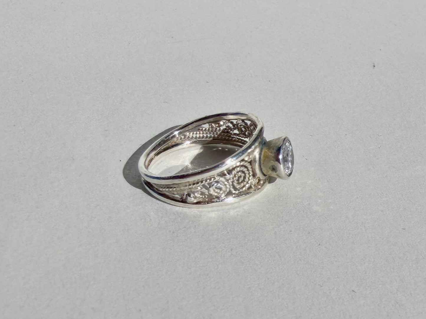 Filigree Collet Ring